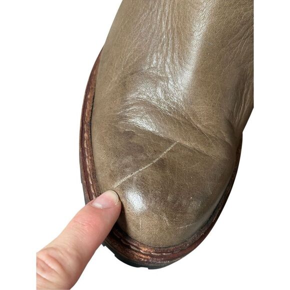 FRYE Lucy Engineer Boots Booties Taupe Brown Leather Size 7 Heel - Picture 11 of 16